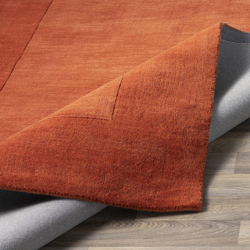 Tapis rouge en laine fabriqué à la main Dolma, Tapis de couloir 2 pi 6 po x 8 pi