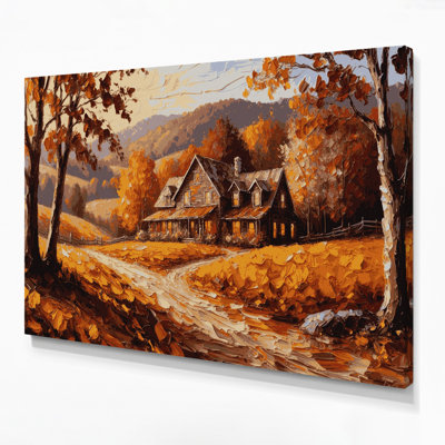 «Farm Fall Leaves», art mural sur toile brune