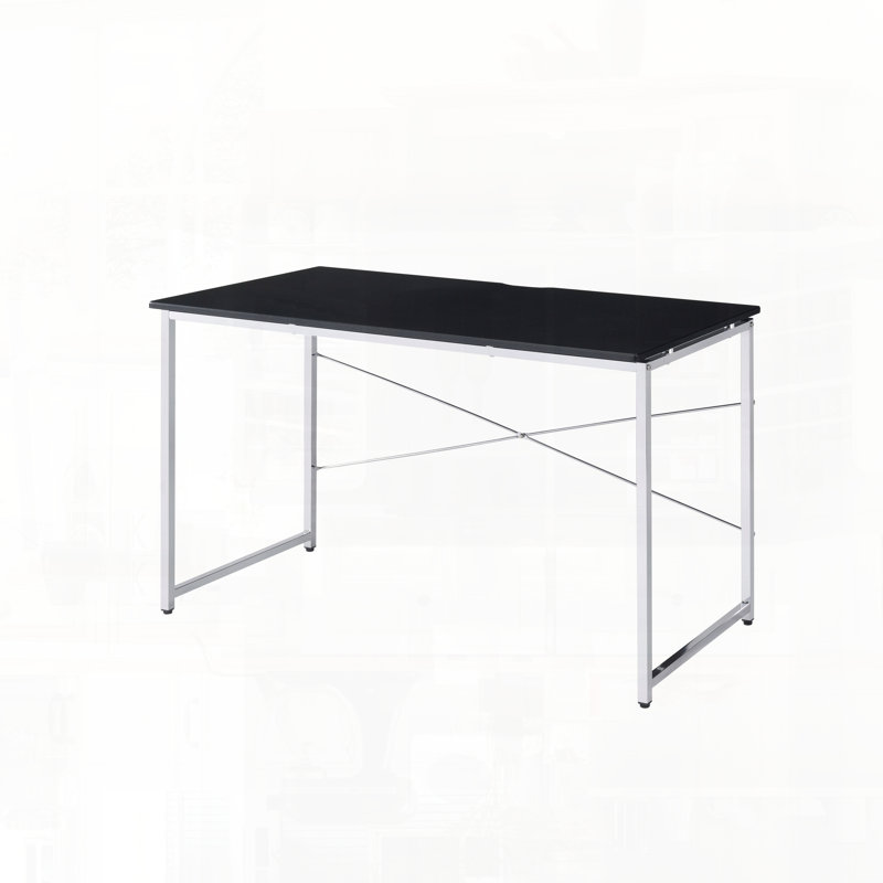 Bureau d'écriture Tennos finition chrome noir, Noir