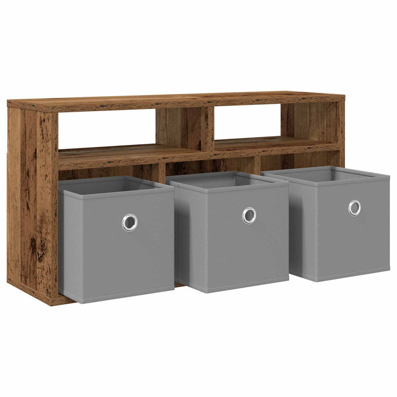 TV Stand, 14.96'' H x 28.35'' W x 8.86'' D, Old Wood