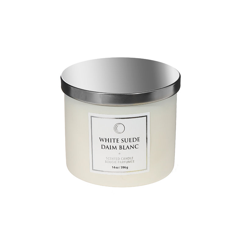 Ensemble de 2 bougies parfumées en suède blanc