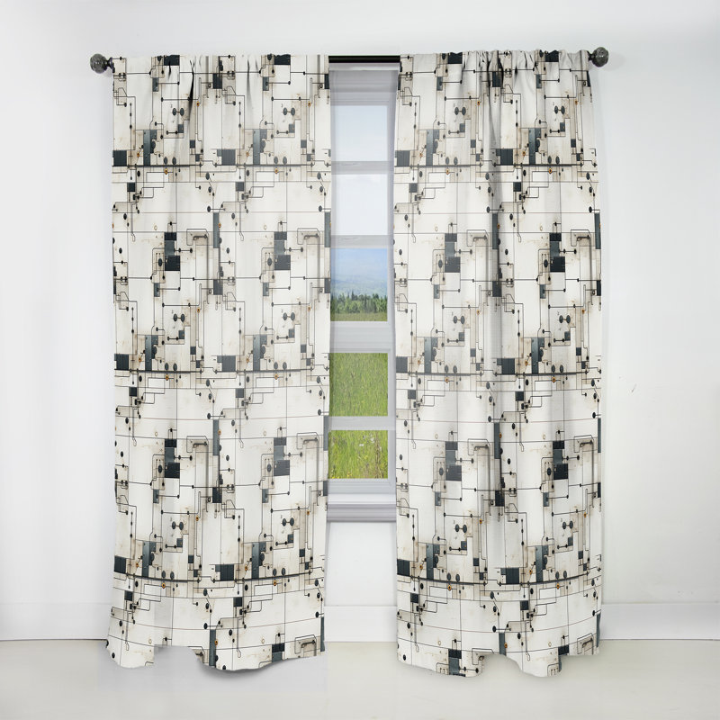 Industrial Concrete - Modern Velvet Curtain - Room Darkening - 1 Panel, 52" W x 95" L