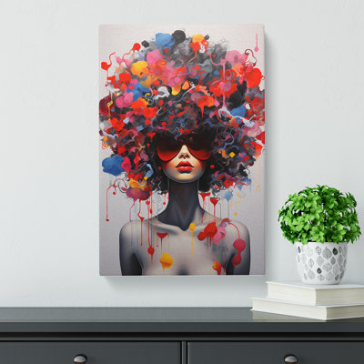 Woman With Curls Neo-Plasticism - No Frame Print