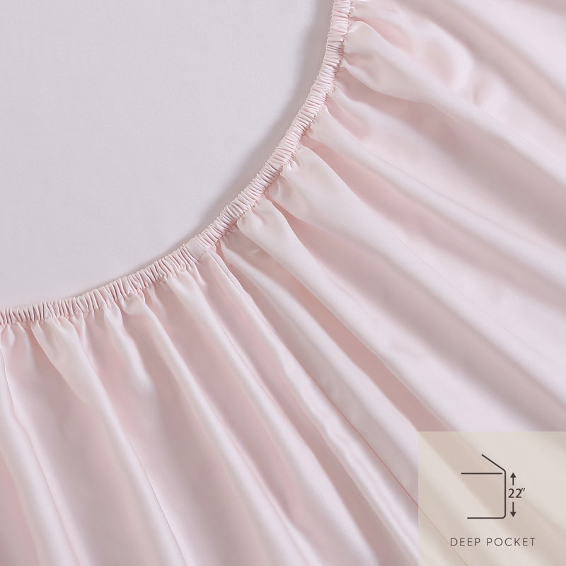 Queen Pink Cotton Polyester Deep Pocket Sheet Set