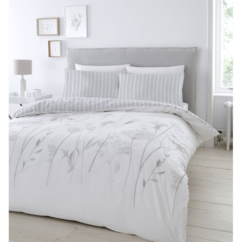 Meadowsweet Floral Polycotton Duvet Cover Set, 155 x 220cm Duvet Cover + 1 Pillowcase (80 x 80cm)