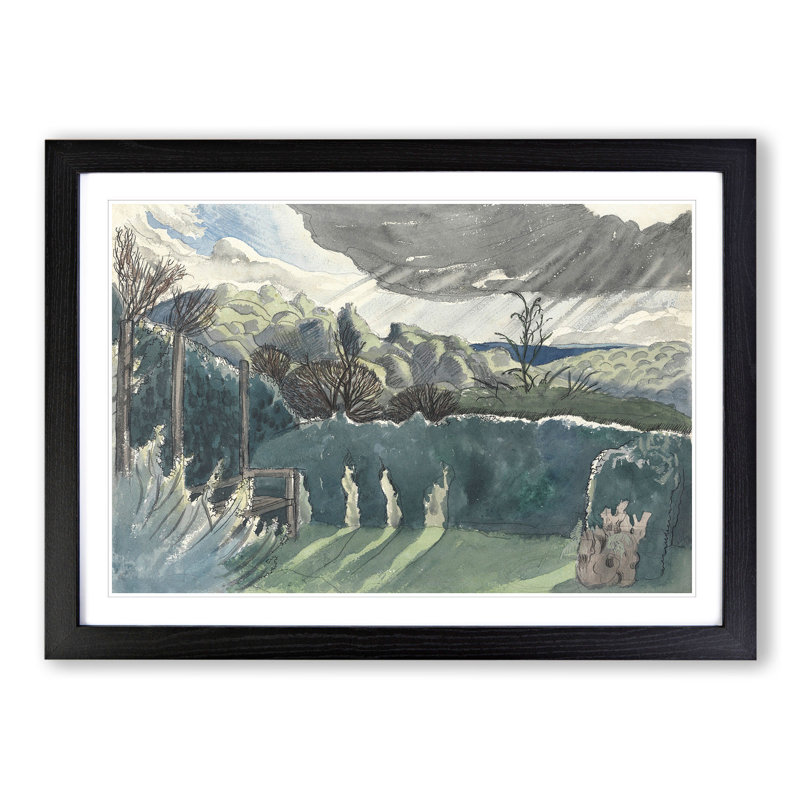Landscape by Paul Nash - Picture Frame Painting, Black Framed, 36cm H x 48cm W x 2cm D