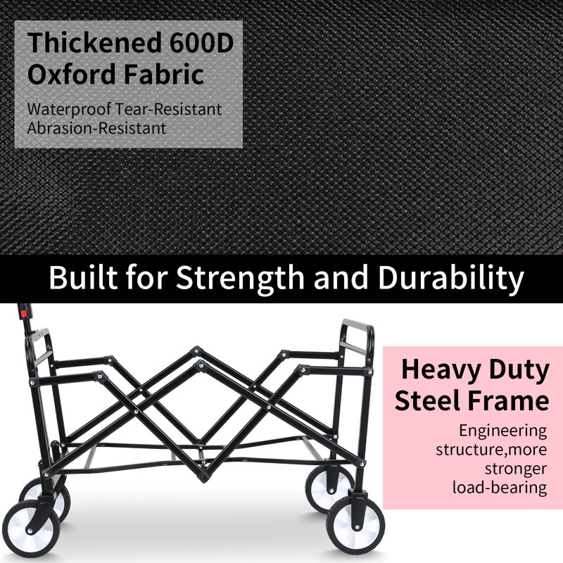 92cm H x 46cm W Utility Cart, Black