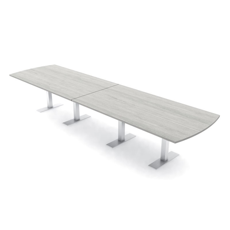 Table de conférence Pavert Arc, H 30 po x l 168 po x P 48 po, Argent argent, Eucalyptus naturel