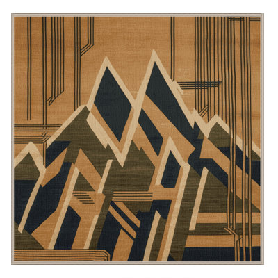 Machine Washable Art Deco Brown Area Rug