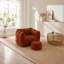 Pouf poire en chenille rouge-brun avec repose-pieds pour adultes - Grand pouf en mousse à mémoire de forme-261219409