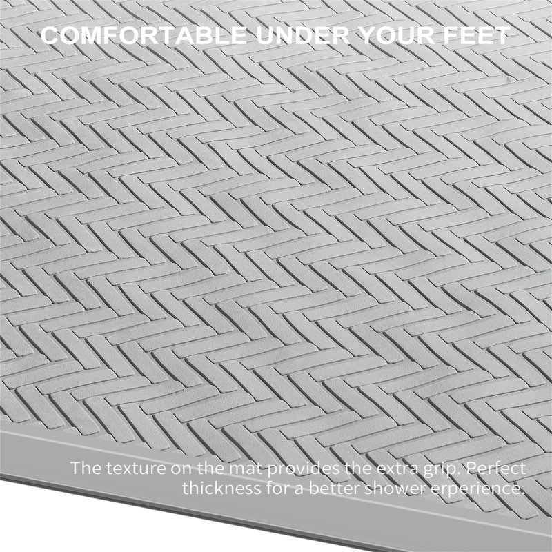 Graeme Plastic / Acrylic Non-Slip Shower mat, Light Grey