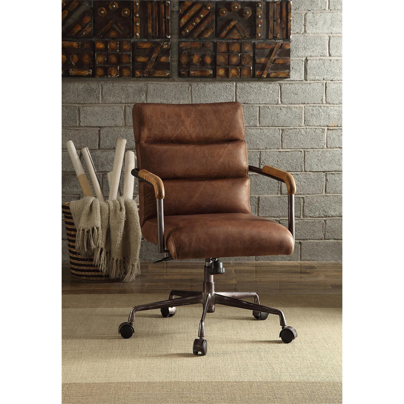 Chaise de bureau pivotante rétro avec base 5 étoiles Retro Brown