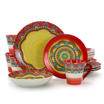 Salt Creek Stoneware Dinnerware Set 16 Piece - Service for 4