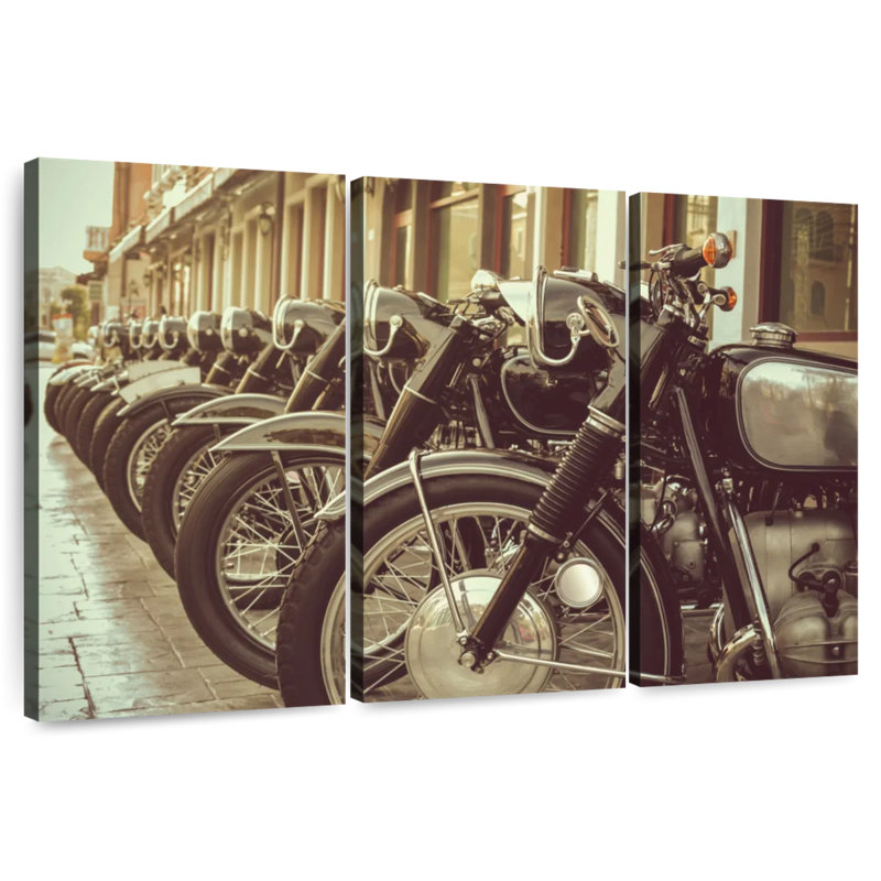 Motos noires Mehar Vintage, H 42 po x l 65 po