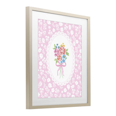 «Pink Feminine Bouquet», reproduction sous verre, conception de Corinne Haig