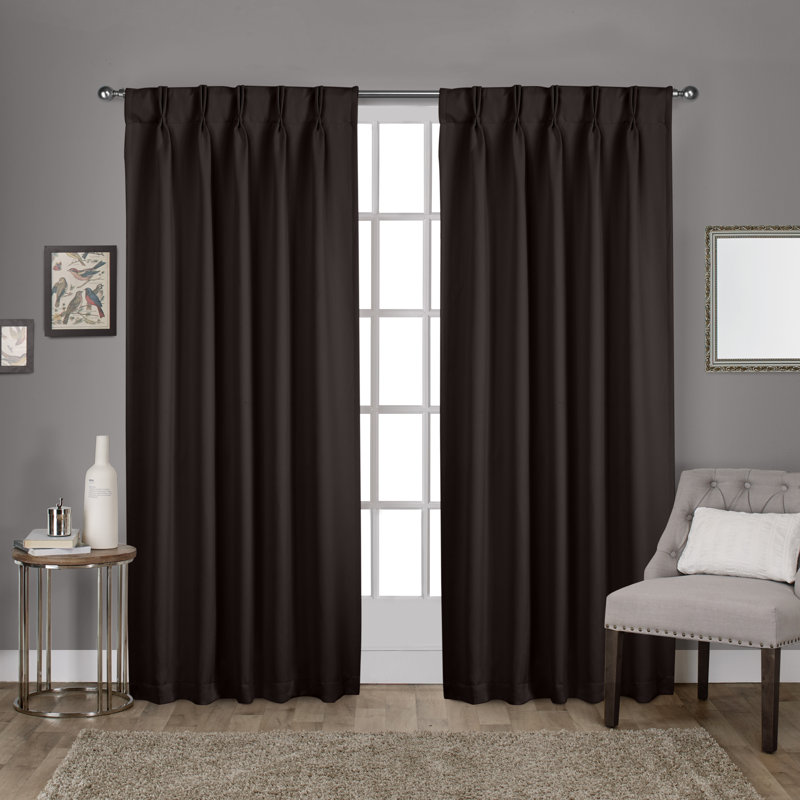 Sateen Room Darkening Curtain Pair, 30"W X 96"L, Espresso