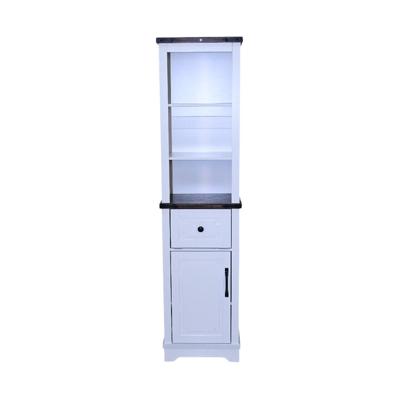 Armoire de rangement pour plusieurs pièces, grande tour en lin avec tablettes réglables, tiroir, plateau en noyer noir blanc, armoire au design élégant, divers espaces, entretien facile