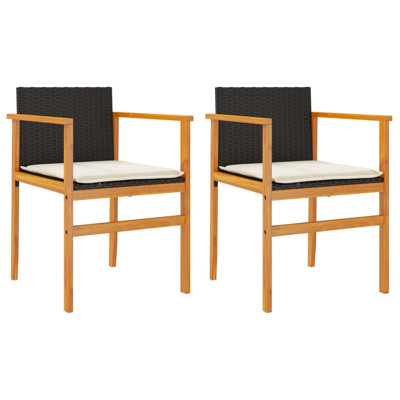 Ensemble de chaises de patio avec coussins 2 pièces Latitude Run® Latitude Wood
