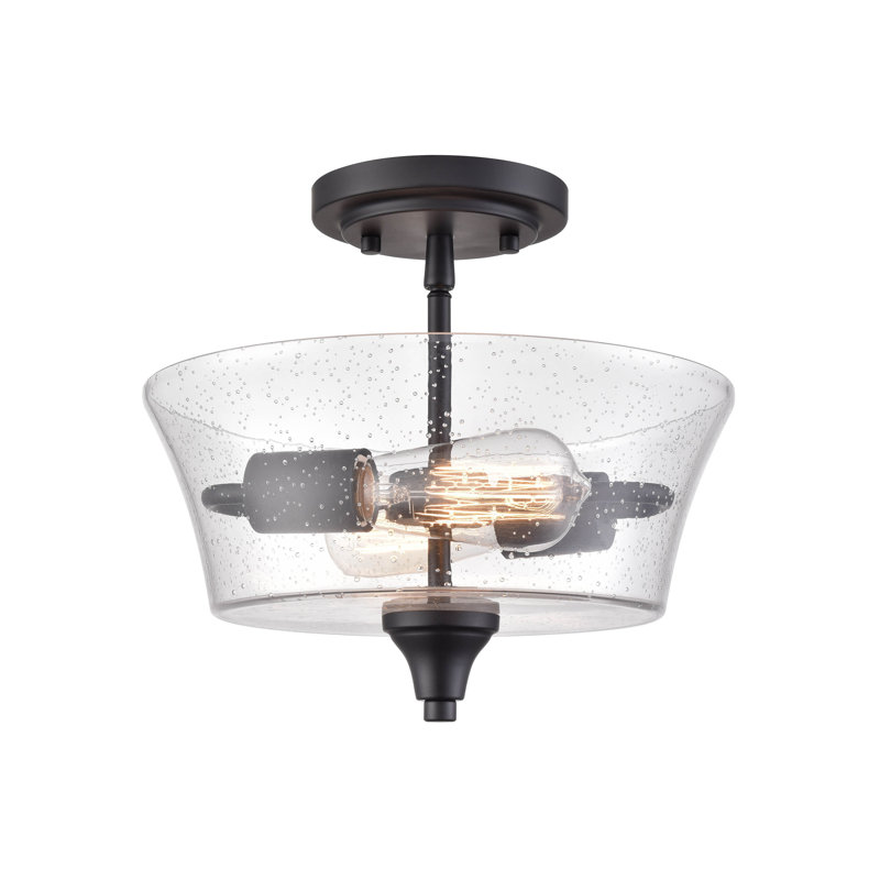 2 lumières 11 po Nickel brossé semi-encastré, Noir mat