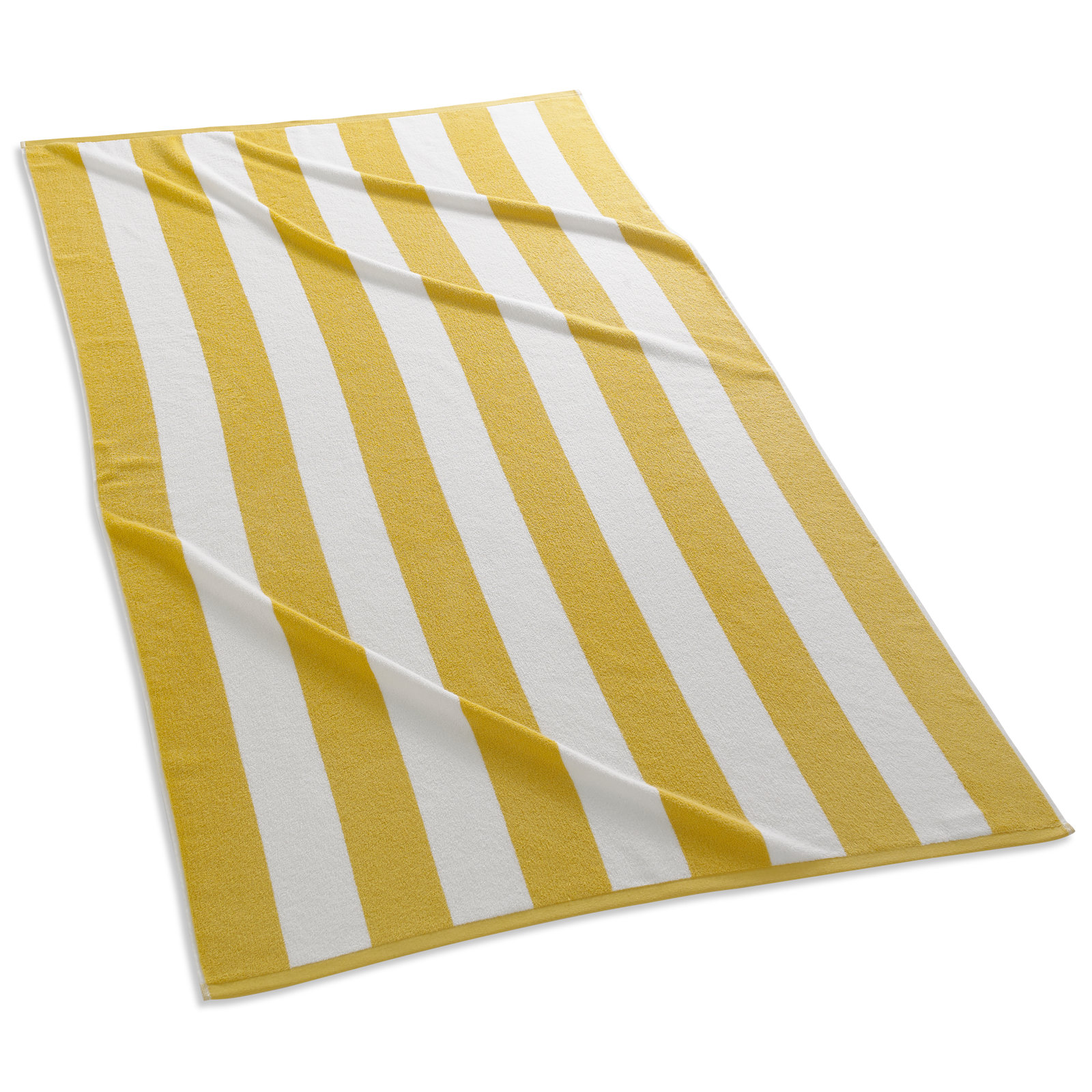Mendel Striped Cotton Beach Towel, Yellow