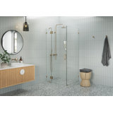 Halo 36 in. x 34 in. x 78 in. 90-degree Fully Frameless Glass Hinged Shower Enclosure