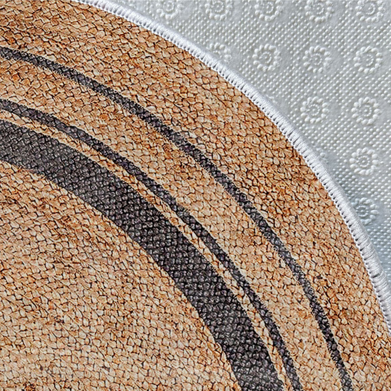 Elegant 3D Printed Rug, 59 x 59 inches | 70% Cotton, 30% Polyester, Antibacterial, Machine Washable | Soft Cream Color, Low Pile Height: 0.2 inches | Perfect for Living Room, Bedroom, or Home Office Decor