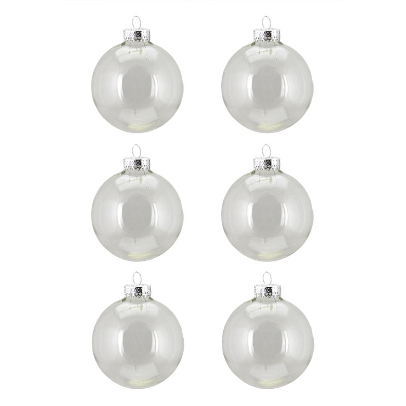 Boules de Noël transparentes transparentes en verre transparent 2,5 po (65 mm)