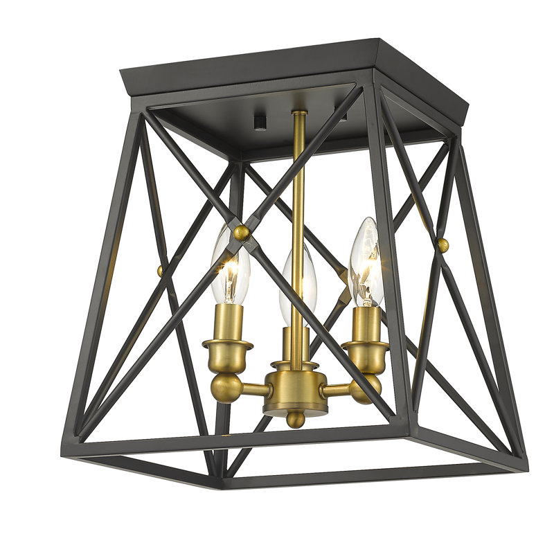 Thorp Flush Mount, Olde Brass, Matte Black