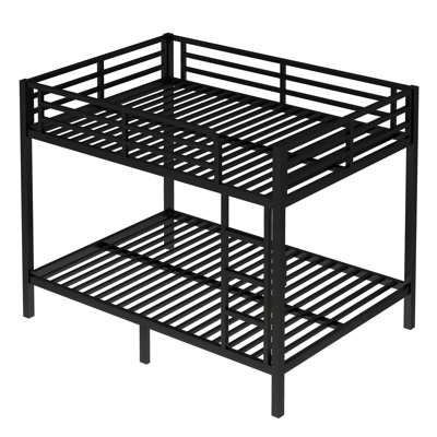 Full Over Full Metal Bunk Bed For Teens And Adults,space-saving/noise Reduced/no Box Spring Needed, Black