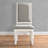 Dining Chairs, Of 2. Gray Upholstered, Comfort Foam Filled. Antique White Solid Wood Build. Cream French Style Legs. Elegant High Back Roll. Rubberwood Structure. 18.3"W X 26"D 42.5"H. Easy Setup