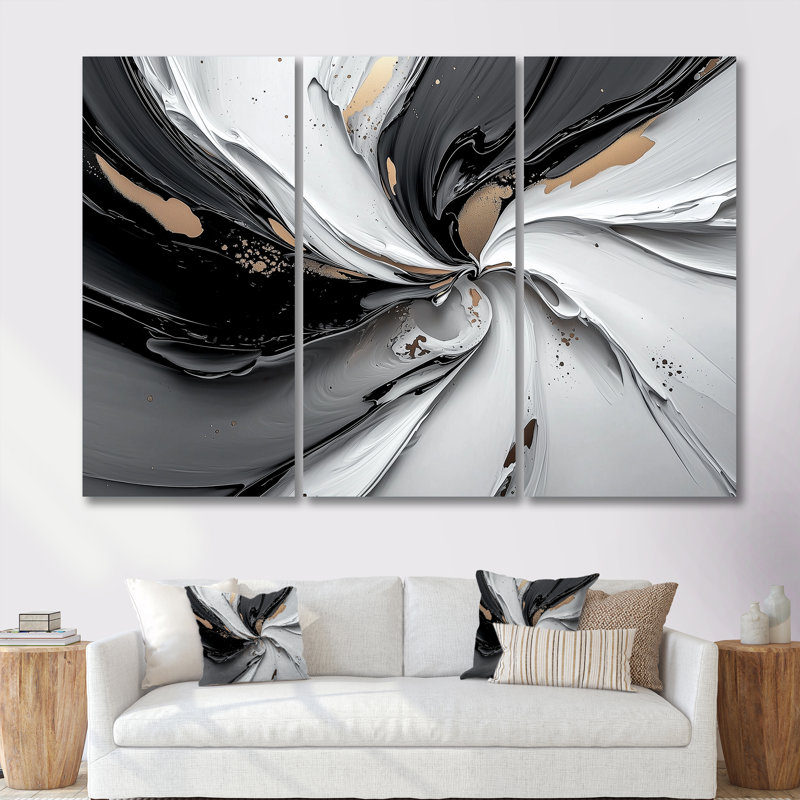 Ensemble de salon Perspectives de l'obscurité et de la lumière II - Art moderne transitionnel abstrait, H 40 po x l 60 po