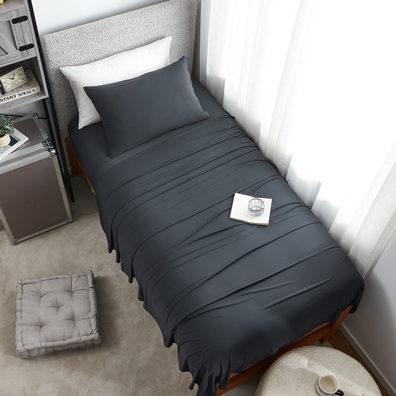 Cool It Boi® - Coma Inducer® Sheet Set, Twin Extra Long Sheet Set with 1 Pillowcase, Black