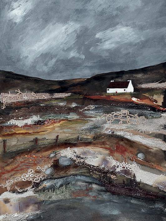 A Cold Night - Print on Canvas, 50cm H x 40cm W, Wrapped Canvas