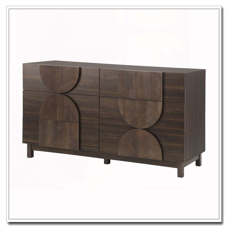6 Drawer Dresser for Bedroom, Dark Brown