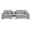 Modern Grey Modular Sofas, Chenille 3-seater With Storage Armrest & Console