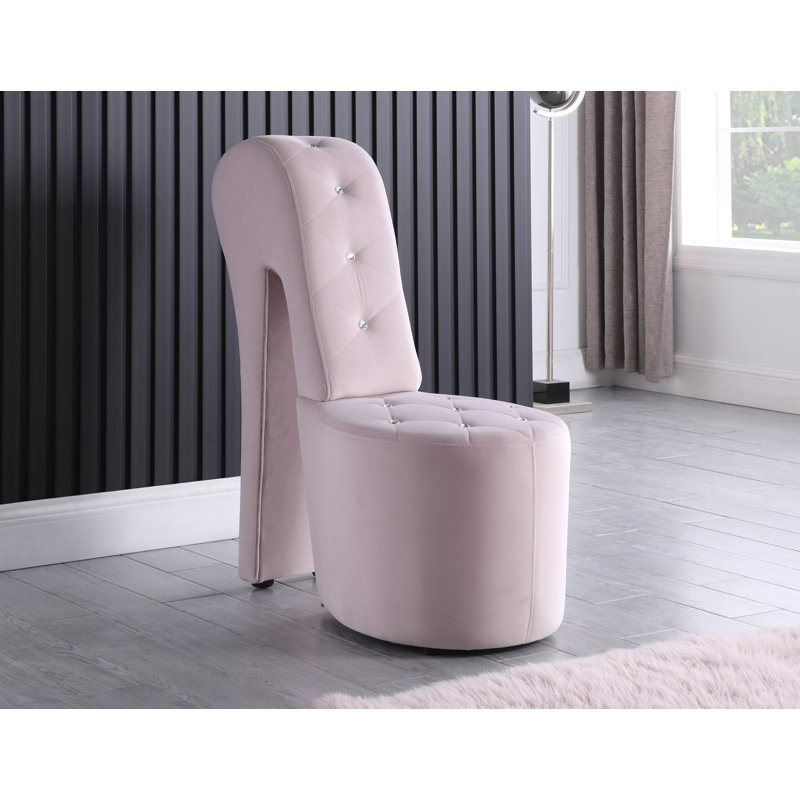 Steller Velvet Shoe Accent Chair , Pink