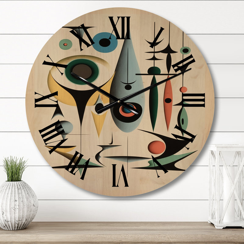 Horloge murale Crystalline Consciousness Vintage Illustration I - Modern, Moyenne