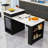 Kitchen Island with Extendable Dining Table, 2 Drawers, Power Outlet and Side Open Shelves-1763078617