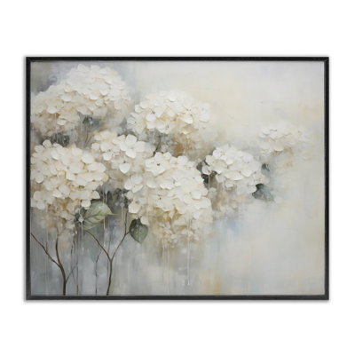 Subtle Fading White Hydrangeas Framed Giclee, design by Arlington Prints