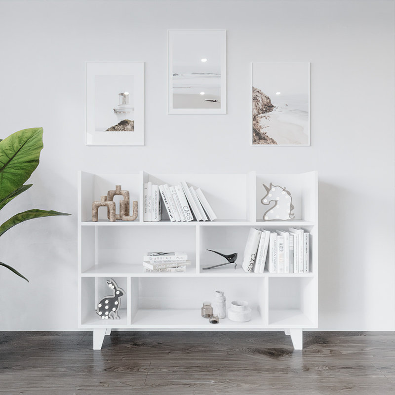 Micaylah 106cm H x 140cm W Standard Bookcase, White