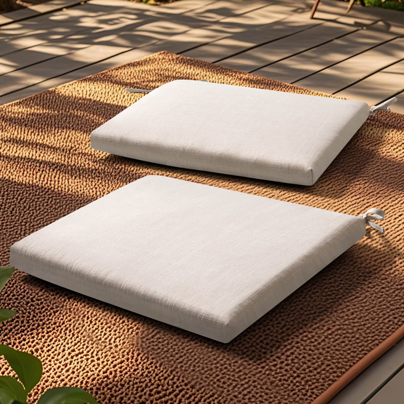 Coussin de chaise d'extérieur avec coussins de patio 2 pièces avec fermeture à glissière, beige
