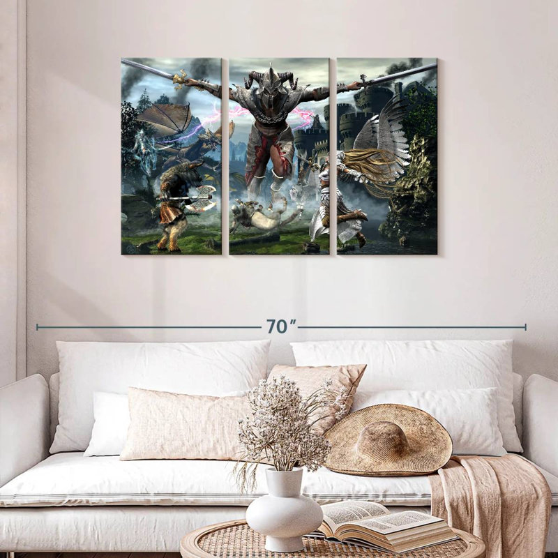 Keiraleigh Titan bat une légion de créatures, H 28 po x l 45 po