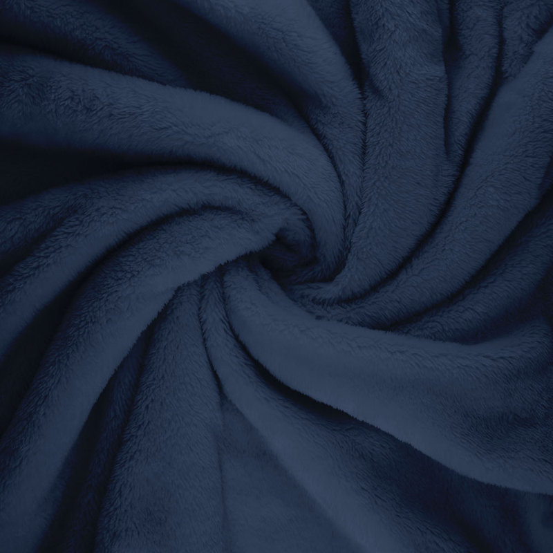 Soft Plush Fleece Throw Blanket, Double Sided Cozy Thick Warm Blanket for Sofa & Bed,  Navy Blue, Queen (90" x 92"), Queen