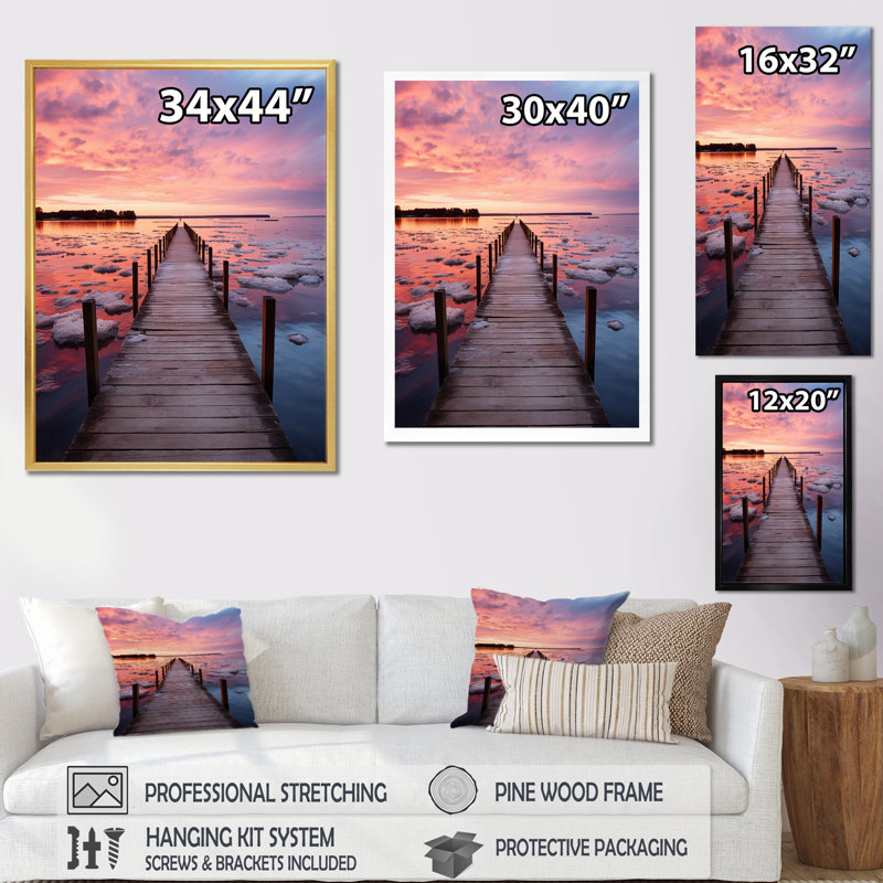 Yusuke rose Lakehouse Pear I, H 44 po x l 34 po x P 1,5 po, Cadre photo blanc