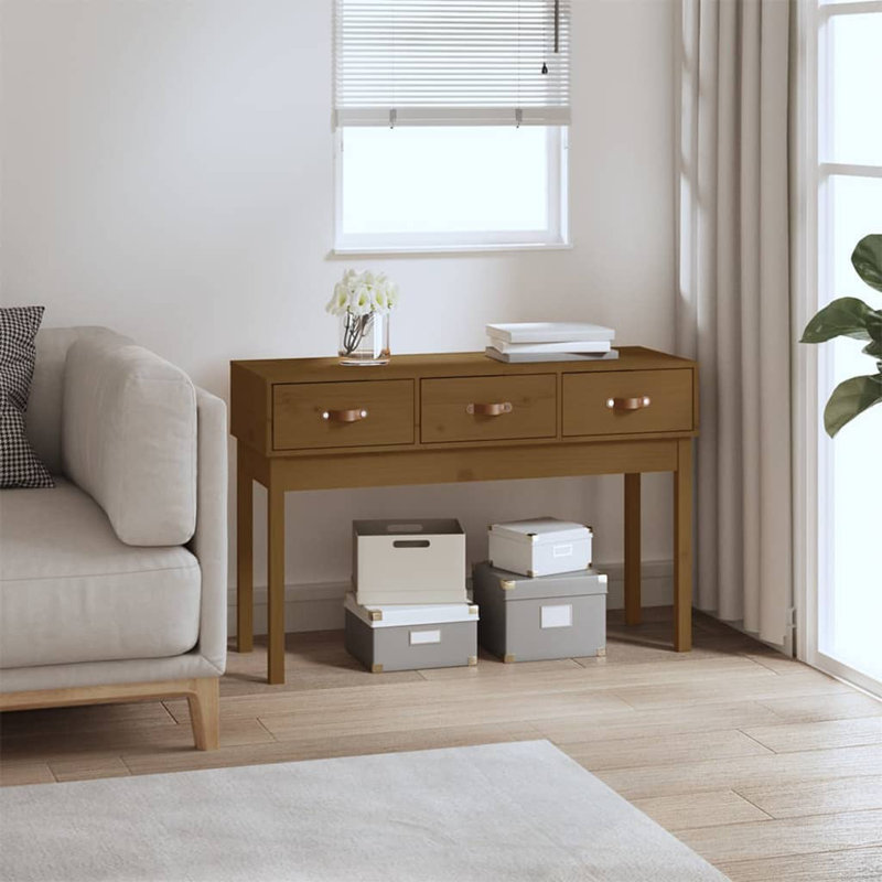 Kaeli Solid Wood Console Table, Honey Brown, 75 cm H x 76.5 cm W x 40 cm  D