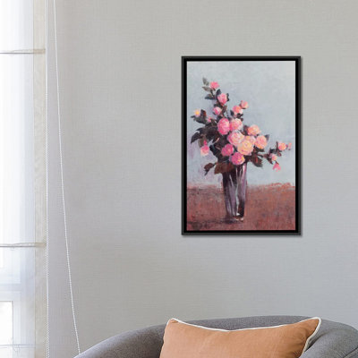 « douce éclairé roses ii », reproduction d’art sur toile tendue