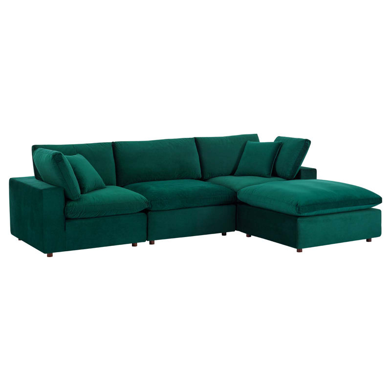 Canapé modulaire réversible en velours Commix, Vert