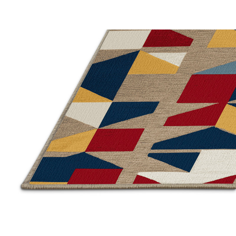 Washable Naval Signal Flags Coastal Area Rug, Rectangle 2' x 3'