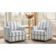 Fauteuil pivotant rembourré avec base en bois massif 33 po Parker Farmhouse-132752301