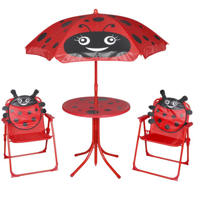 Darrian 3 Piece Kids' Garden Bistro Set with Parasol